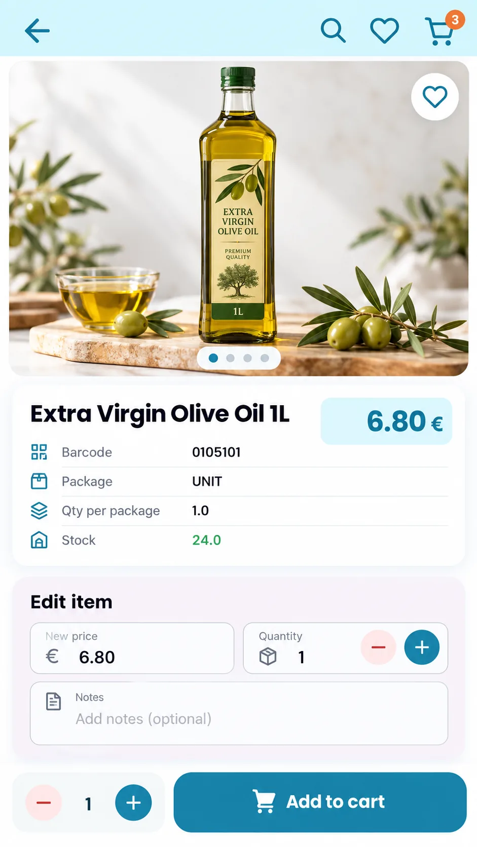 Ficha de producto en MercaTrack